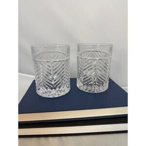Ralph Lauren Crystal Herringbone Old Fashioned Glasses